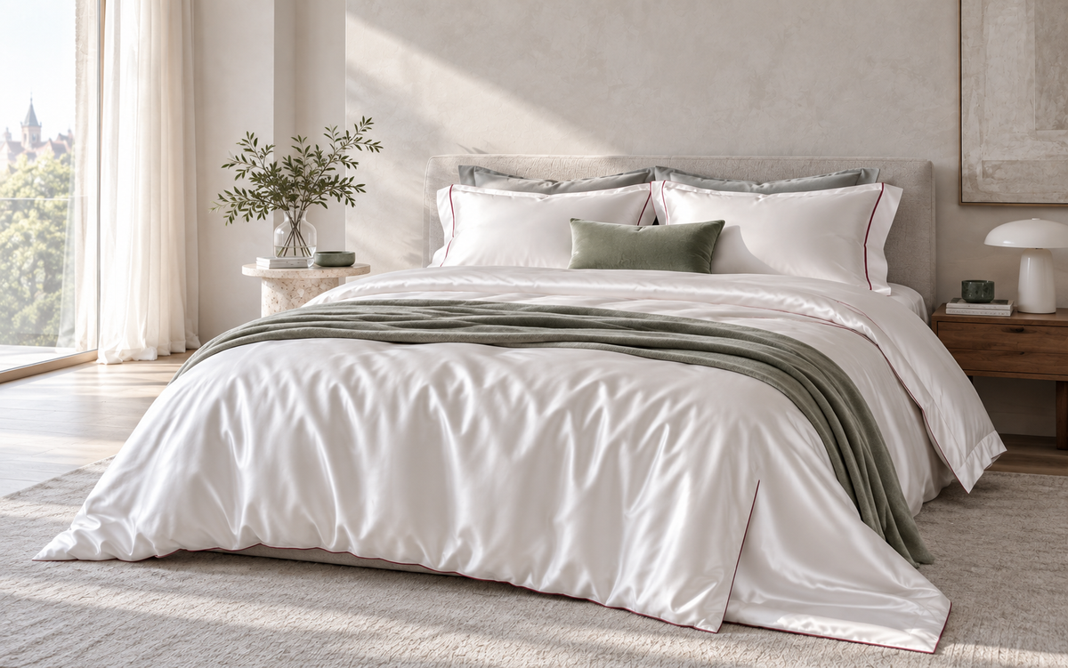 Ein Schlafzimmer, in Seide gedacht.