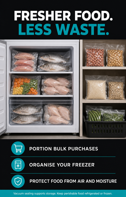 Embossed Vacuum Sealer Bag Roll - Cut-to-Size Food Storage