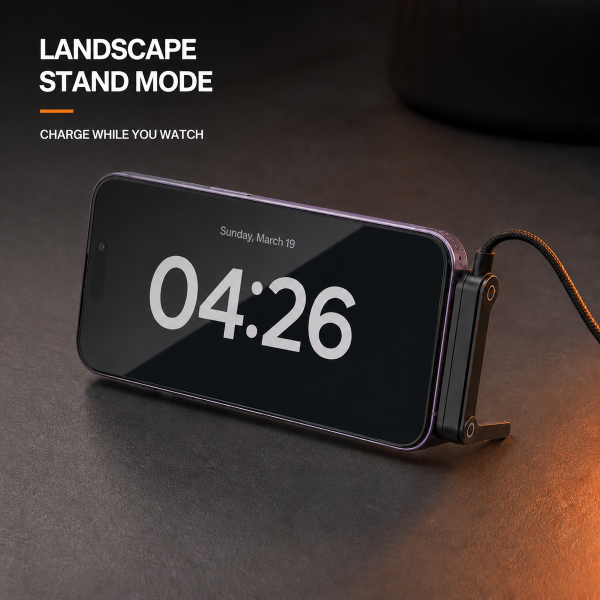 USB-A to USB-C Fast Charging Cable with Foldable Phone Stand